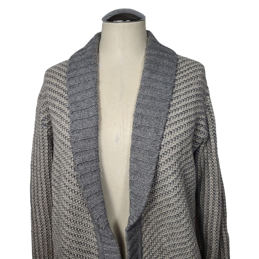 Athleta Sierra Wrap Knit Gray White Wool Cashmere Open Cardigan XS - Picture 2 of 8